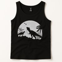 T-Rex In The Moon Tank Top