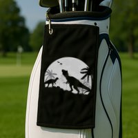 T-Rex In The Moon Golf Towel