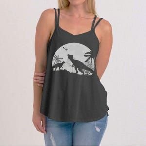 T-Rex In The Moon Women's Strappy Tank