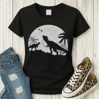 T-Rex In The Moon Womens T-Shirt