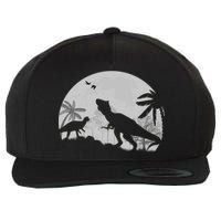 T-Rex In The Moon Wool Snapback Cap