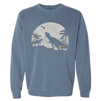 T-Rex In The Moon Garment-Dyed Sweatshirt