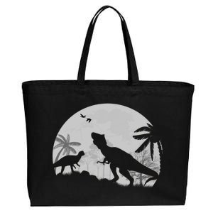 T-Rex In The Moon Cotton Canvas Jumbo Tote