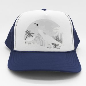 T-Rex In The Moon Trucker Hat