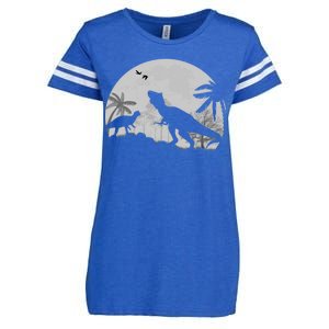 T-Rex In The Moon Enza Ladies Jersey Football T-Shirt