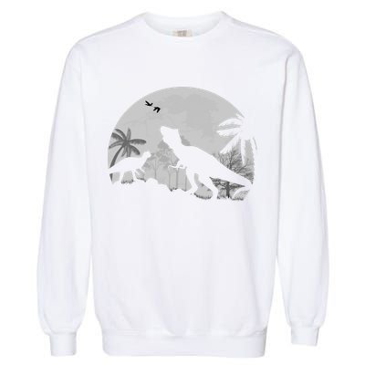 T-Rex In The Moon Garment-Dyed Sweatshirt
