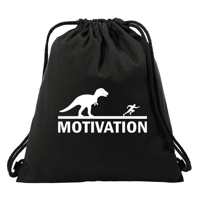 T-Rex Motivation Drawstring Bag