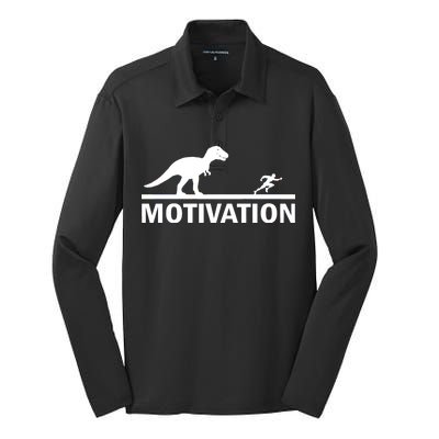 T-Rex Motivation Silk Touch Performance Long Sleeve Polo