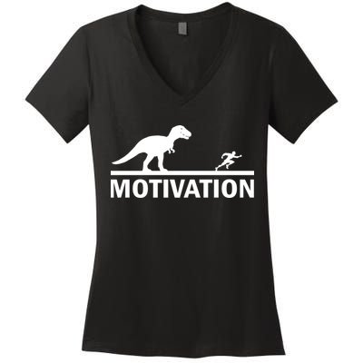 T-Rex Motivation Women's V-Neck T-Shirt