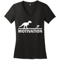 T-Rex Motivation Women's V-Neck T-Shirt