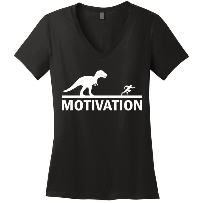 T-Rex Motivation Women's V-Neck T-Shirt