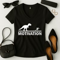 T-Rex Motivation Women's V-Neck T-Shirt