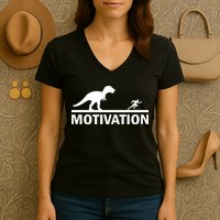 T-Rex Motivation Women's V-Neck T-Shirt