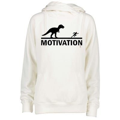 T-Rex Motivation Womens Funnel Neck Pullover Hood