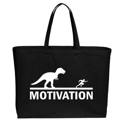 T-Rex Motivation Cotton Canvas Jumbo Tote