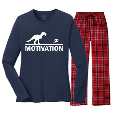 T-Rex Motivation Women's Long Sleeve Flannel Pajama Set 