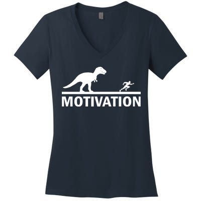 T-Rex Motivation Women's V-Neck T-Shirt