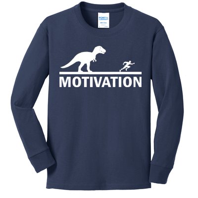 T-Rex Motivation Kids Long Sleeve Shirt