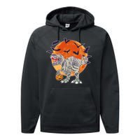 T-Rex Mummy Attack Spooky Halloween Performance Fleece Hoodie