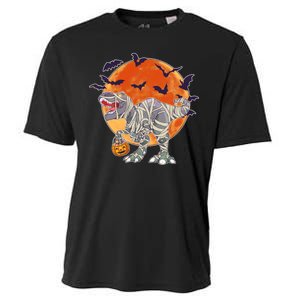 T-Rex Mummy Attack Spooky Halloween Cooling Performance Crew T-Shirt