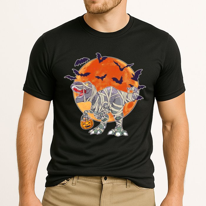 T-Rex Mummy Attack Spooky Halloween Cooling Performance Crew T-Shirt