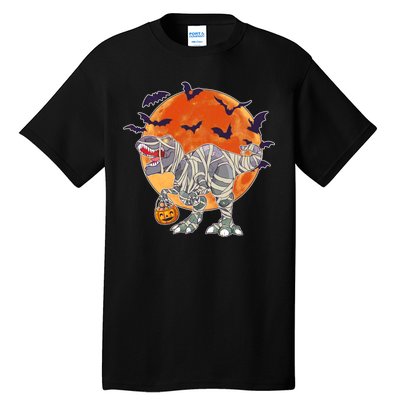 T-Rex Mummy Attack Spooky Halloween Tall T-Shirt