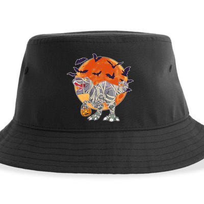 T-Rex Mummy Attack Spooky Halloween Sustainable Bucket Hat