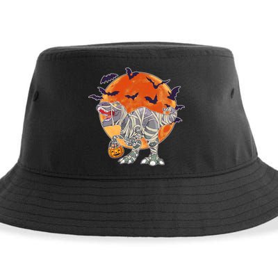 T-Rex Mummy Attack Spooky Halloween Sustainable Bucket Hat