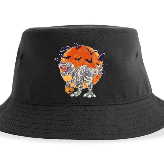T-Rex Mummy Attack Spooky Halloween Sustainable Bucket Hat