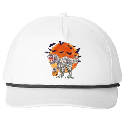 T-Rex Mummy Attack Spooky Halloween Snapback Five-Panel Rope Hat