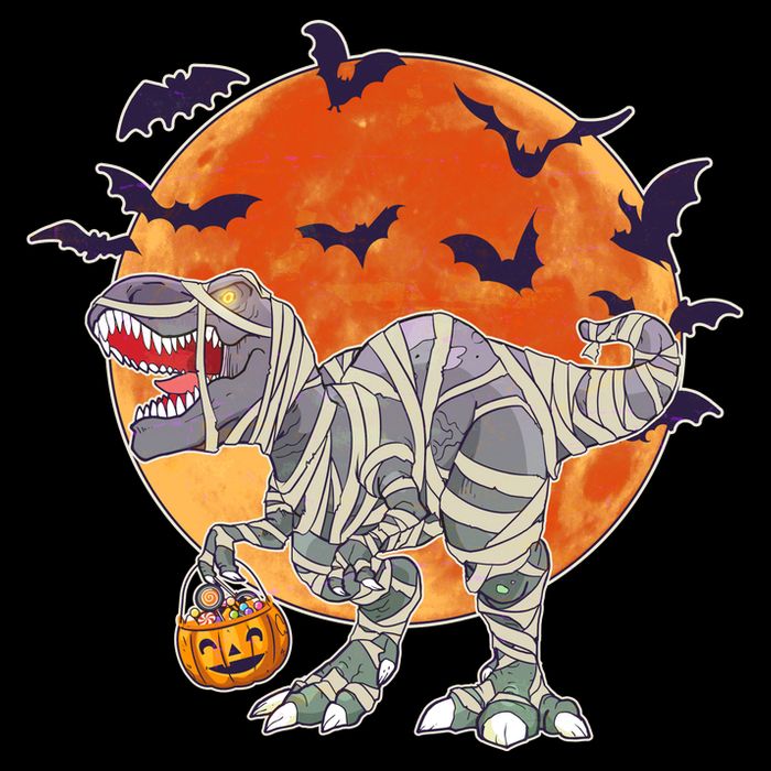 T-Rex Mummy Attack Spooky Halloween Bucket Hat
