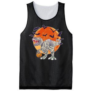 T-Rex Mummy Attack Spooky Halloween Mesh Reversible Basketball Jersey Tank