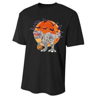 T-Rex Mummy Attack Spooky Halloween Performance Sprint T-Shirt