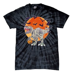 T-Rex Mummy Attack Spooky Halloween Tie-Dye T-Shirt