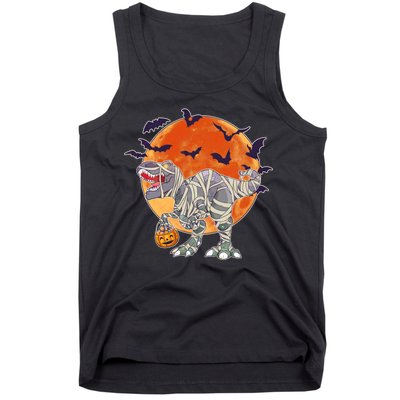 T-Rex Mummy Attack Spooky Halloween Tank Top