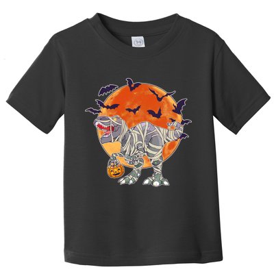 T-Rex Mummy Attack Spooky Halloween Toddler T-Shirt