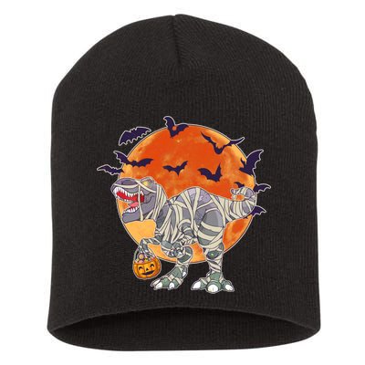 T-Rex Mummy Attack Spooky Halloween Short Acrylic Beanie