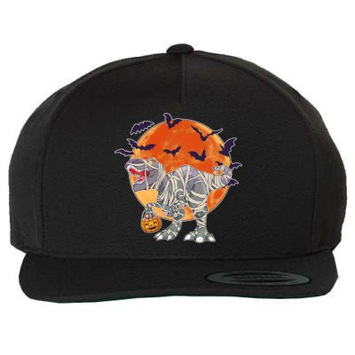 T-Rex Mummy Attack Spooky Halloween Wool Snapback Cap