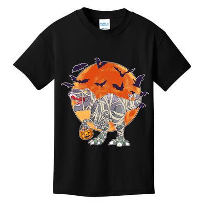 T-Rex Mummy Attack Spooky Halloween Kids T-Shirt