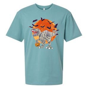 T-Rex Mummy Attack Spooky Halloween Sueded Cloud Jersey T-Shirt