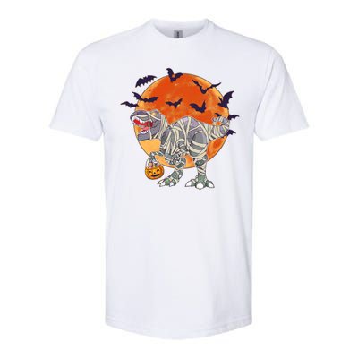 T-Rex Mummy Attack Spooky Halloween Softstyle CVC T-Shirt