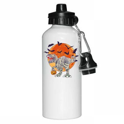 T-Rex Mummy Attack Spooky Halloween Aluminum Water Bottle 