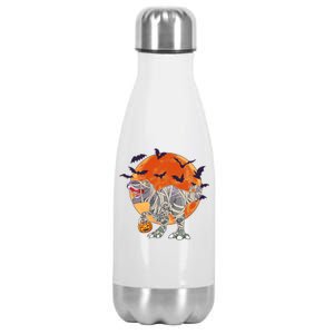 T-Rex Mummy Attack Spooky Halloween Stainless Steel Insulated Water Bottle