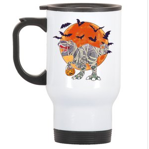 T-Rex Mummy Attack Spooky Halloween Stainless Steel Travel Mug