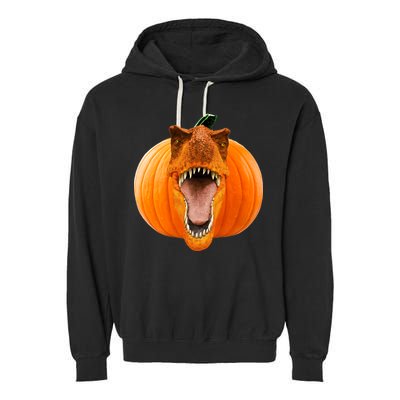 T-REX Pumpkin Face Garment-Dyed Fleece Hoodie