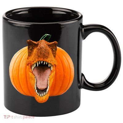 T-REX Pumpkin Face 11oz C Handle Ceramic Mug