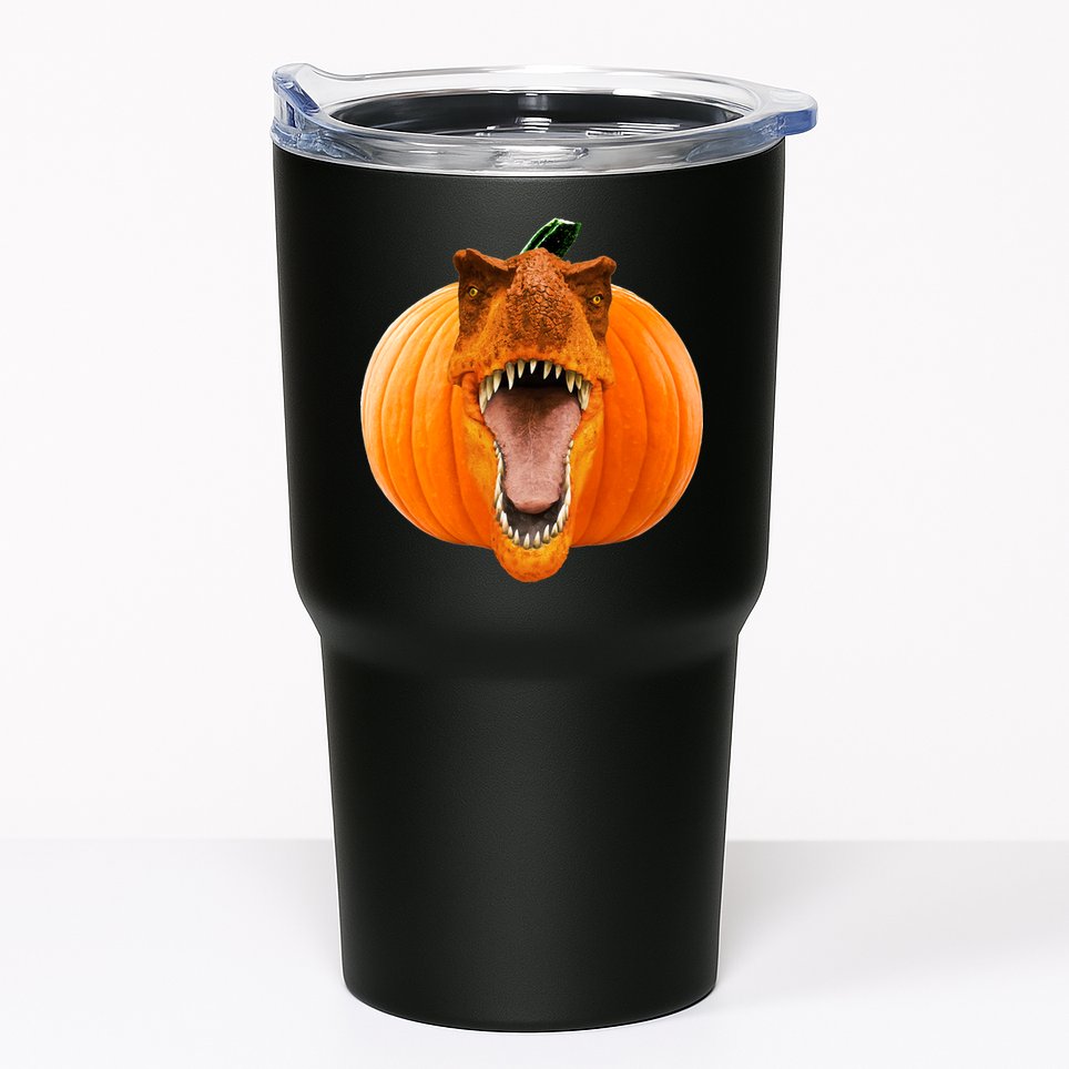 T-REX Pumpkin Face Tumbler