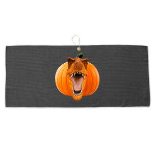 T-REX Pumpkin Face Large Microfiber Waffle Golf Towel