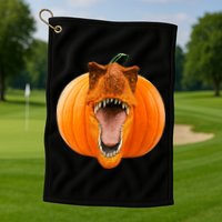 T-REX Pumpkin Face Golf Towel