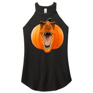 T-REX Pumpkin Face Women's Perfect Tri Rocker Tank